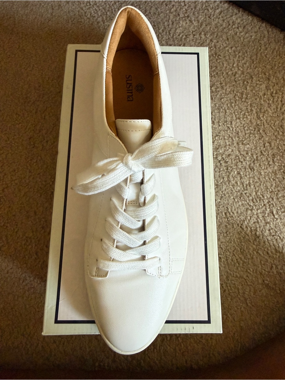 Susina White Leather Women's Lace-Up Sneaker
